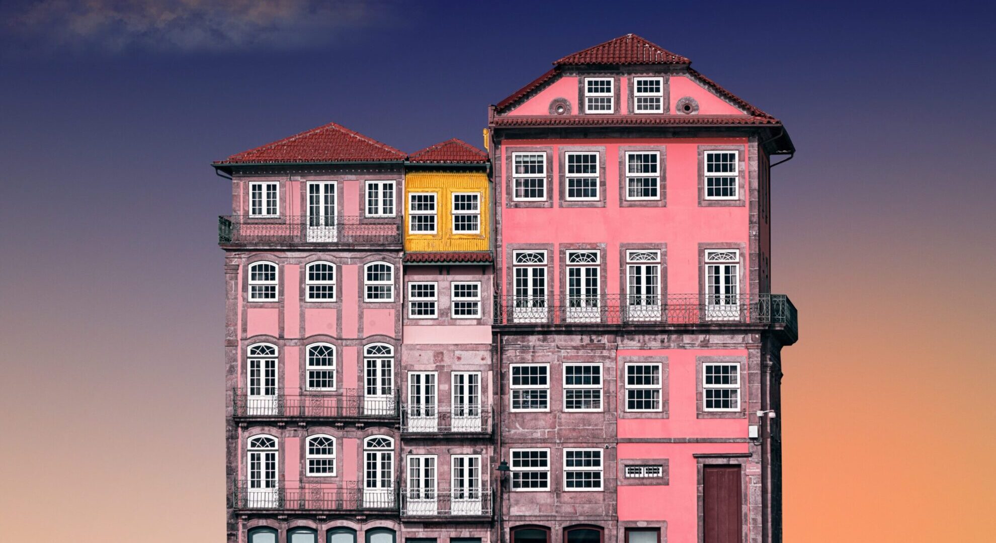 a tall and colourful house.