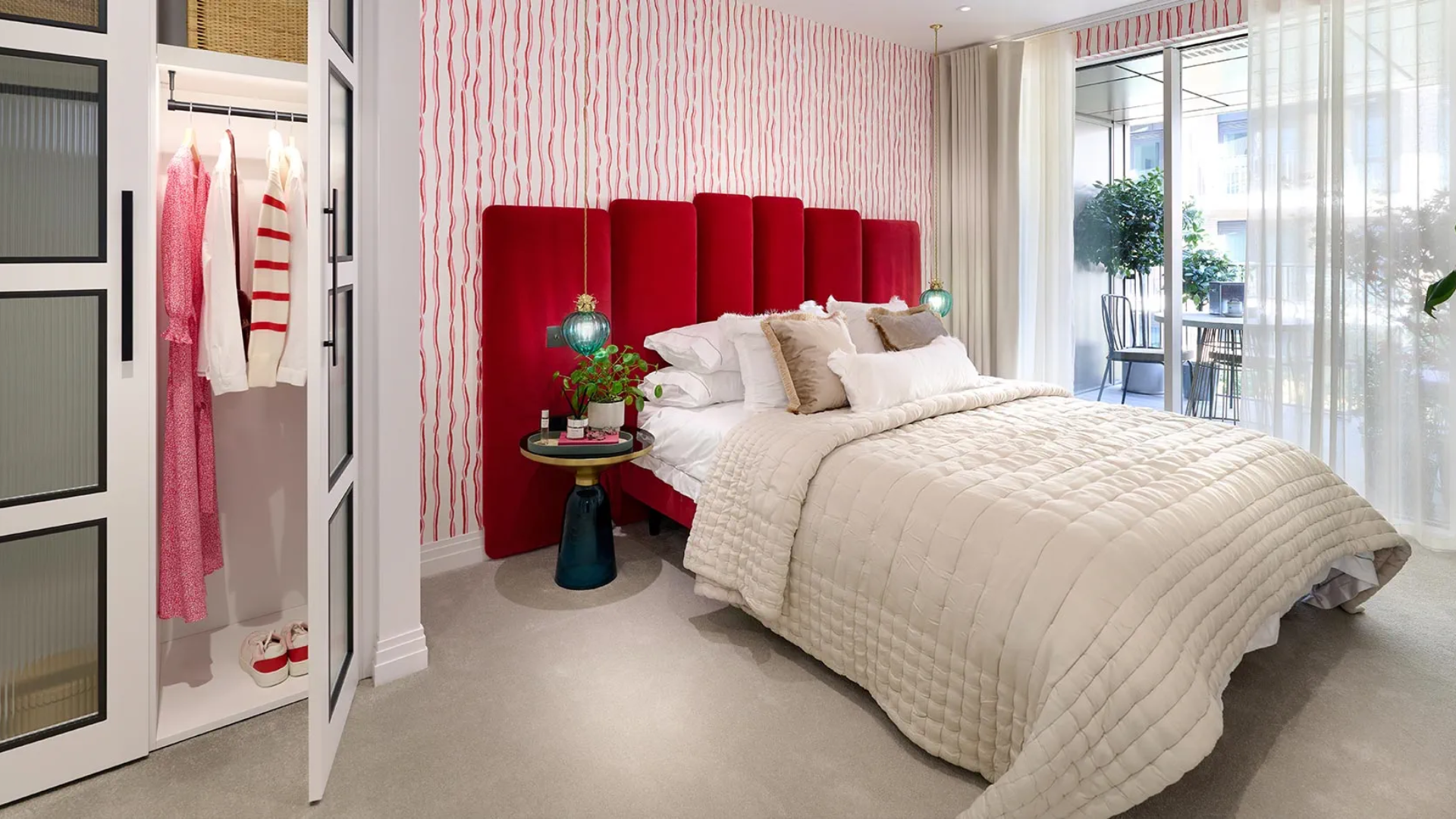 A bedroom in Chelsea Creek Apartments.
